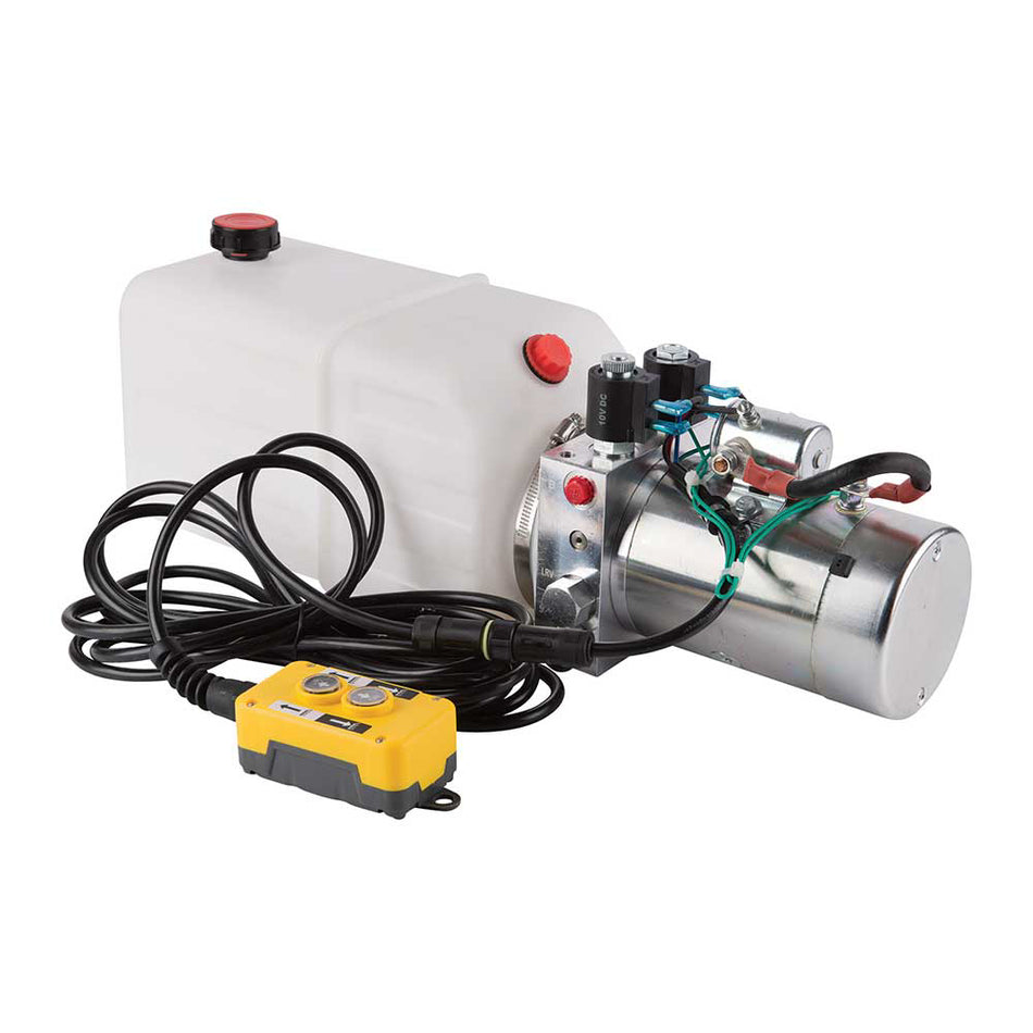 NorTrac® Dump Trailer Power Unit with 12V DC Motor — For Double-Acting Cylinder, 1.1 Gal. Reservoir(53460)