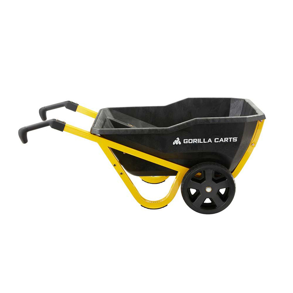 Gorilla Cart Yard Cart Wheelbarrow Polyethylene Bed 7 Cu. Ft. Capacity (GCR-7S)
