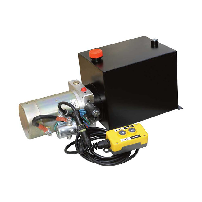 NorTrac® Dump Trailer Power Unit with 12V DC Motor — For Single-Acting Cylinder, 5.3 Gal. Reservoir (53464)