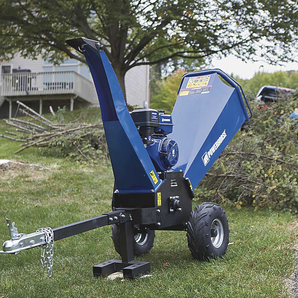 towable wood chipper shredder for property cleanup