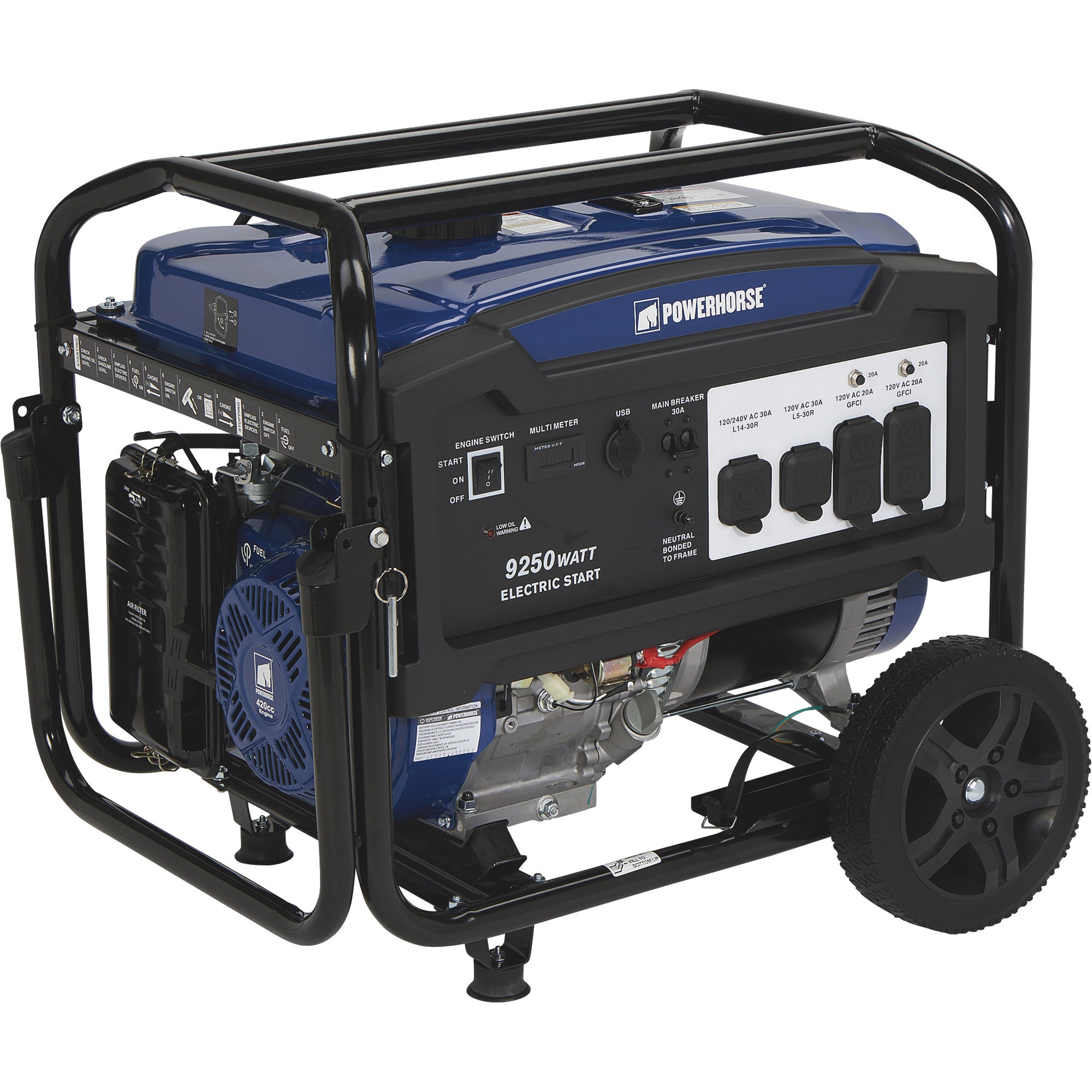 Powerhorse Portable Generator — 9250 Surge Watts, 7500 Rated Watts Ele ...