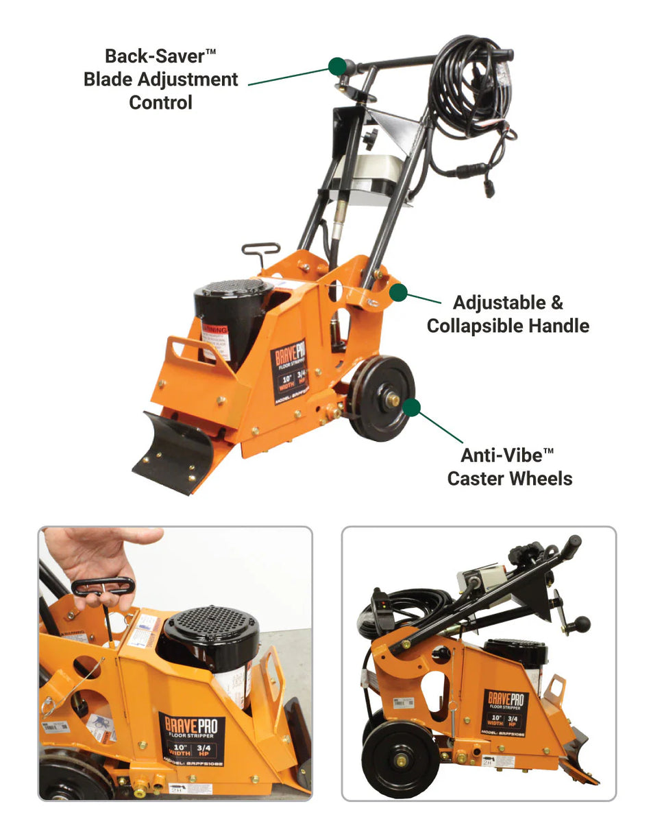 Brave Floor Stripper 10" Max Cut Width (BRPFS108E)