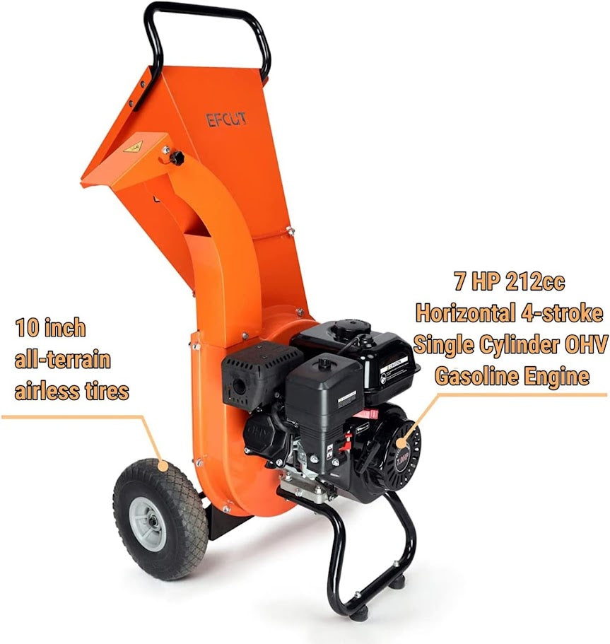 EFCUT C30 Wood Chipper 3" Horizontal 7HP 212cc 4-stroke Gas-Powered (C30)