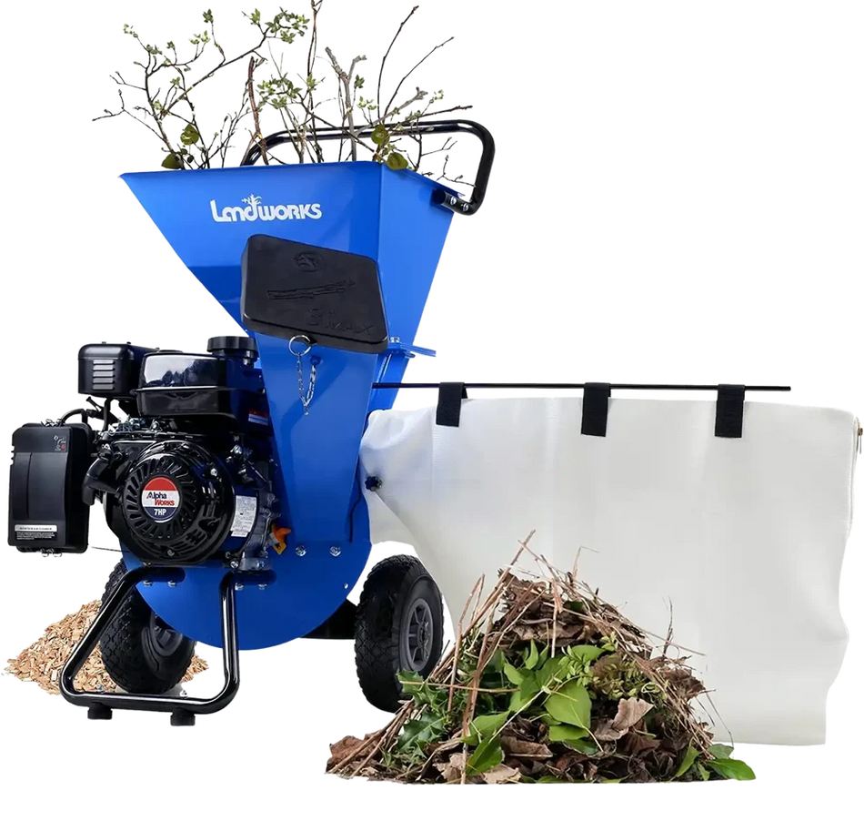 Landworks 7HP 3-in-1 Wood Chipper Shredder Mulcher – 3" Capacity (GUO009)