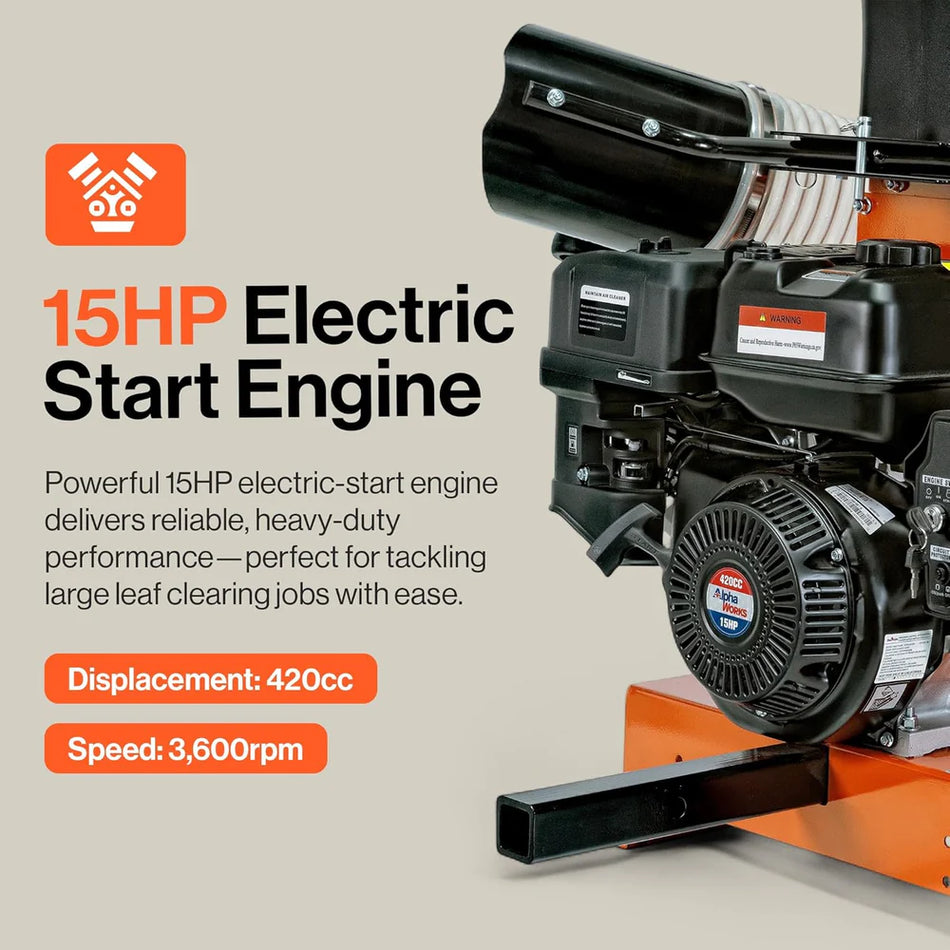 SuperHandy Leaf Vacuum Truck Mounted 15 HP Electric Start  (GUO143)
