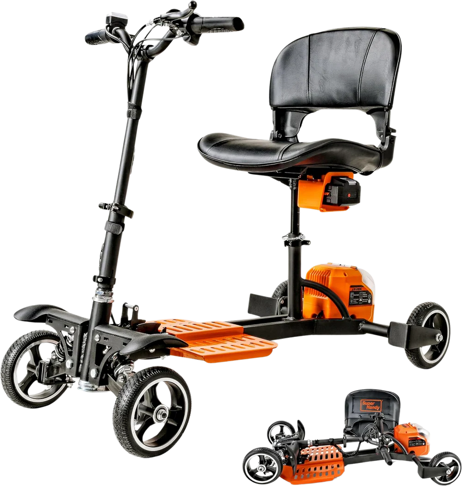 SuperHandy (GUT164) (GUT165) Passport Pro Mobility Scooter - Foldable, 48V 2Ah, 330lbs Load