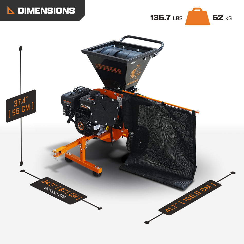 DK2 POWER V2 Series 3" Chipper Shredder with 7 HP 209cc Engine (OPC513-V2)