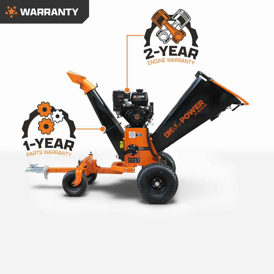 DK2 POWER 6.25" Kinetic Wood Chipper with 19.5 HP Engine Electric Start (OPC566E-V2)