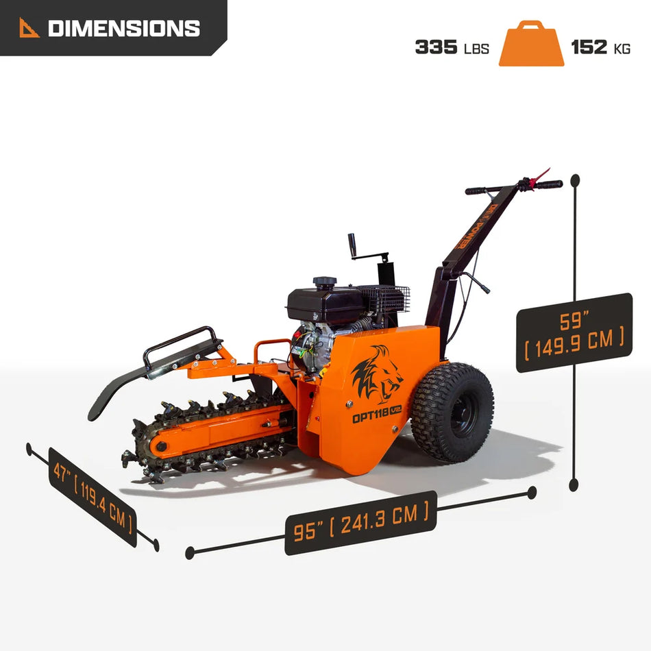 DK2 18" Trencher – 7 HP 212cc Gas Engine (OPT118-V2)