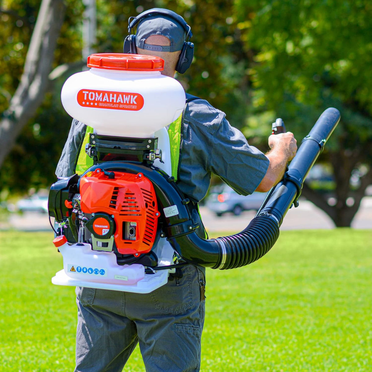 tomahawk 4 herbicide 4 Gallon Motorized Backpack Spreader Sprayer by TOMAHAWK® for Fertiliz – Wood Splitter Direct