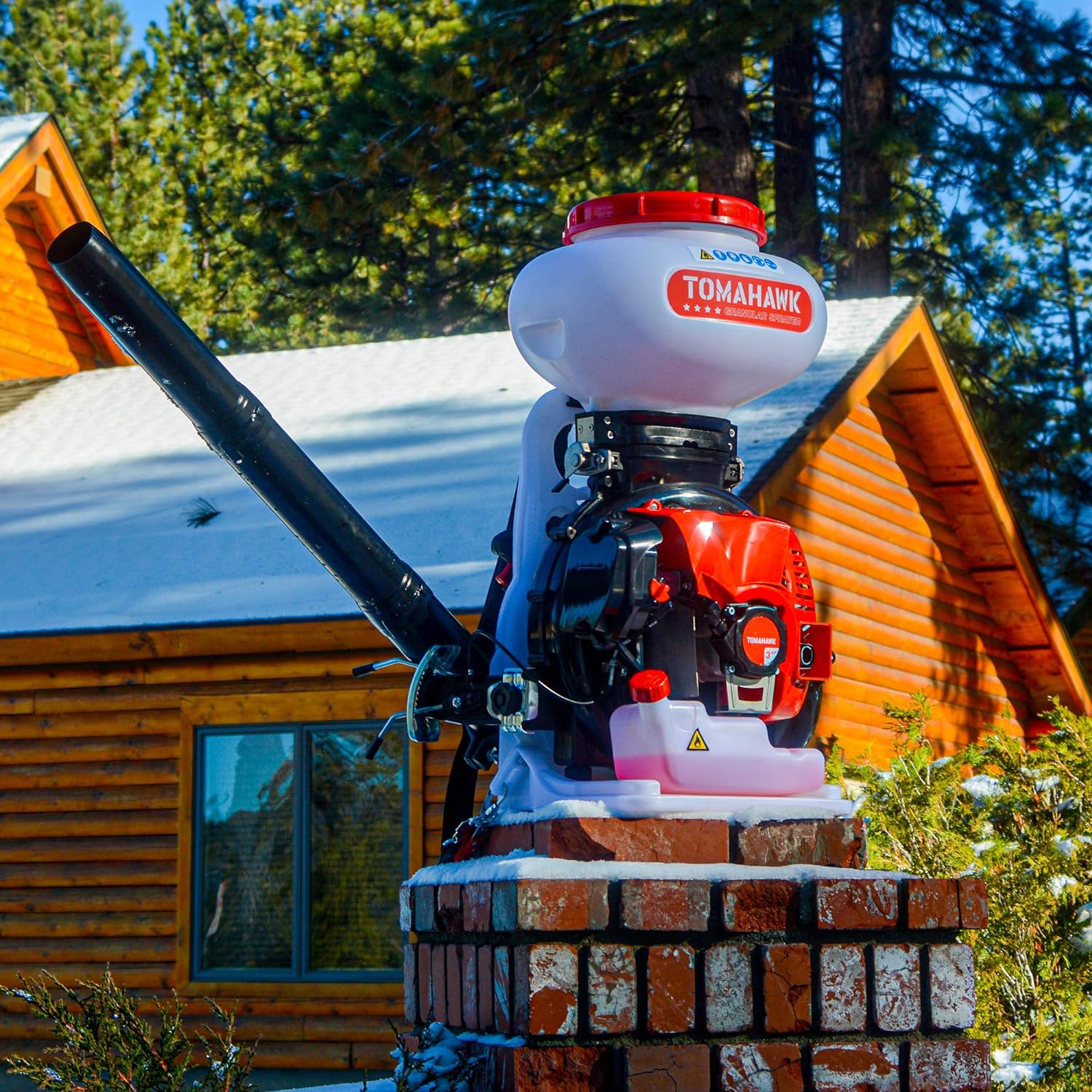4 Gallon Motorized Backpack Spreader Sprayer by TOMAHAWK® for