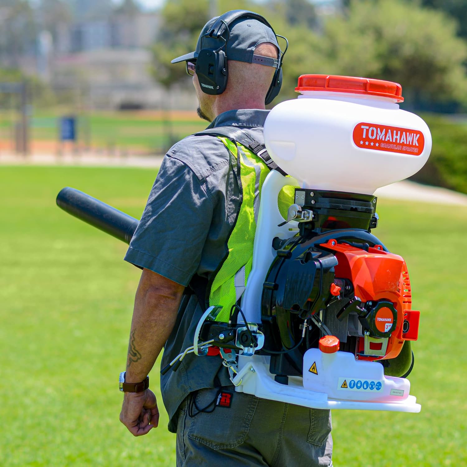 4 Gallon Motorized Backpack Spreader Sprayer by TOMAHAWK® for