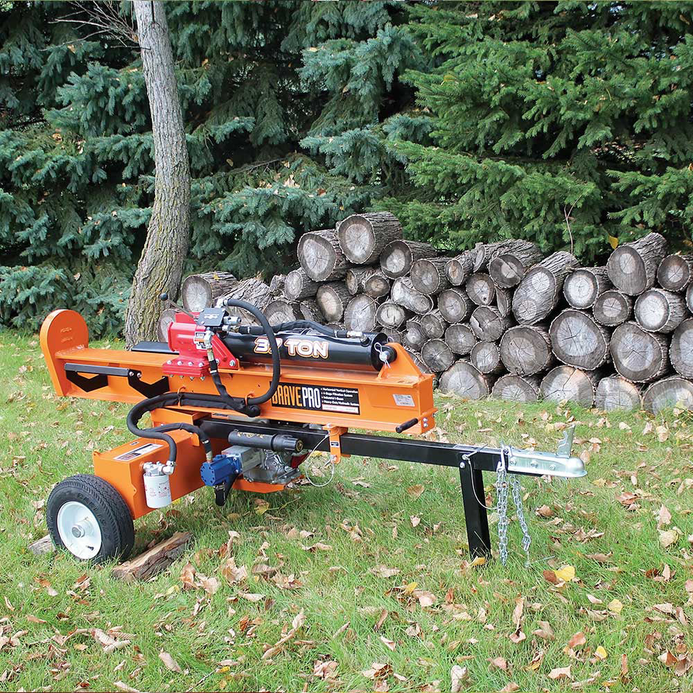 Gas log splitter for processing firewood