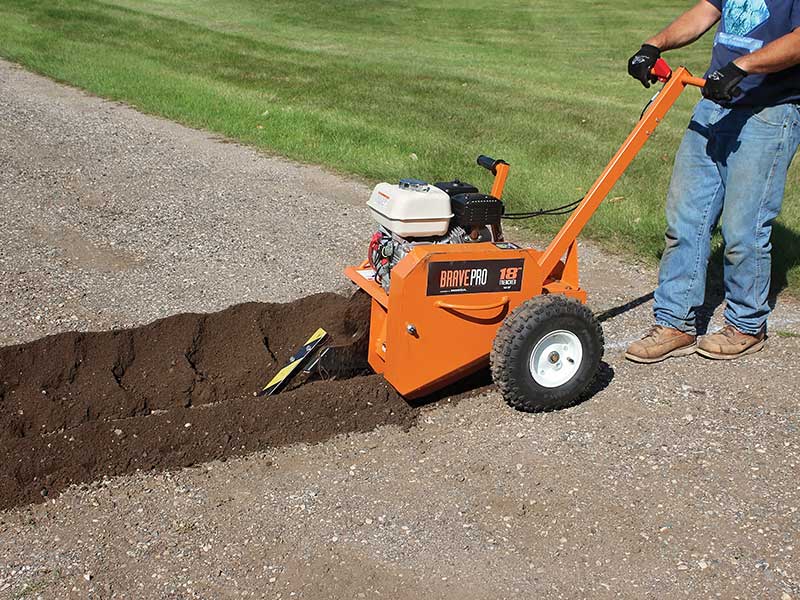 Brave Pro Trencher | 18-In. Shark Chain | Honda GX160 (BRPT18