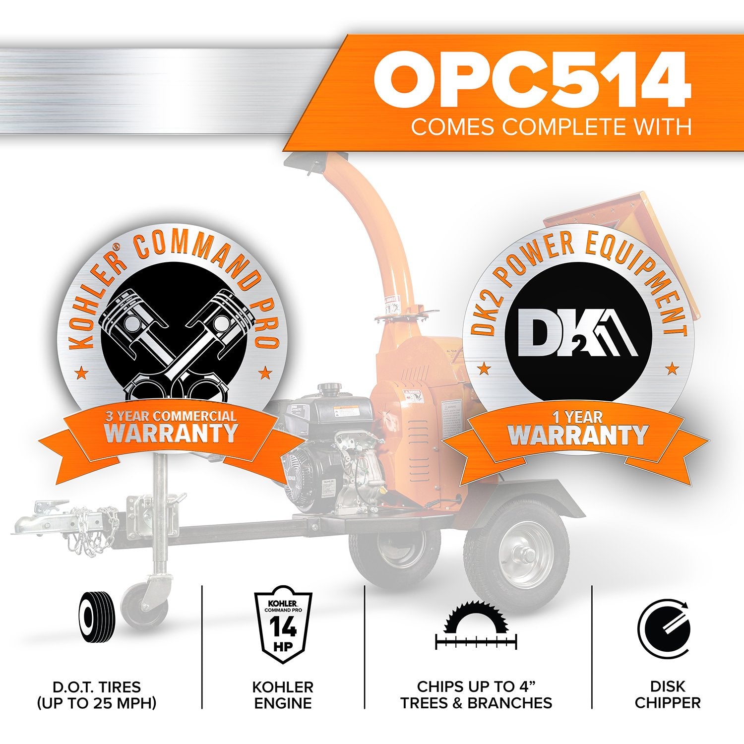 Detail K2 4 Inch Trailer High Speed Disk Chipper - OPC514 – Wood