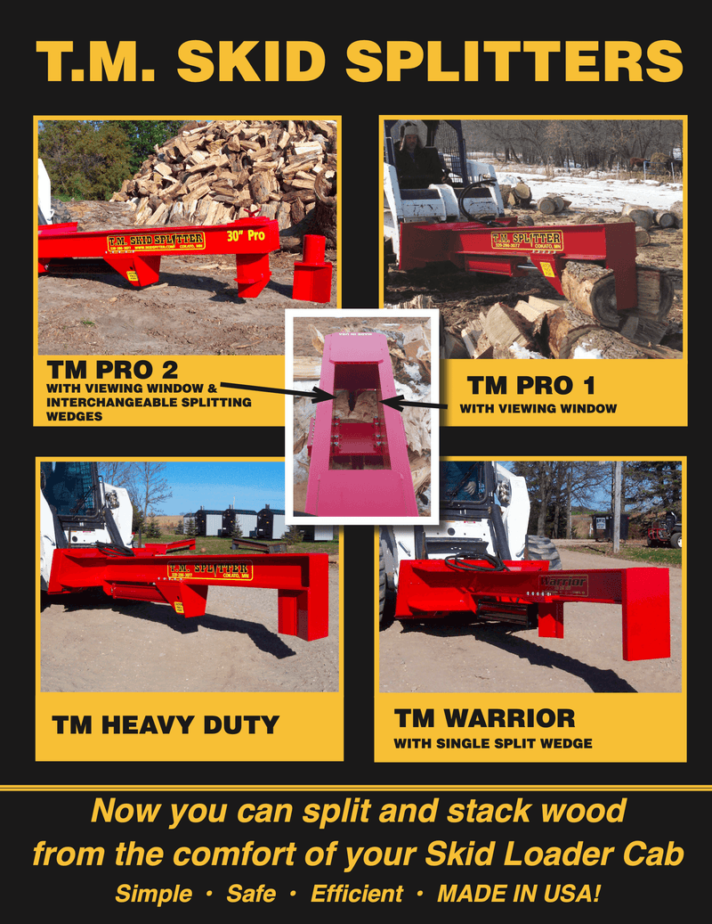 TM Warrior 30 Log Splitter Skid Steer / Bobcat Attachment Wood