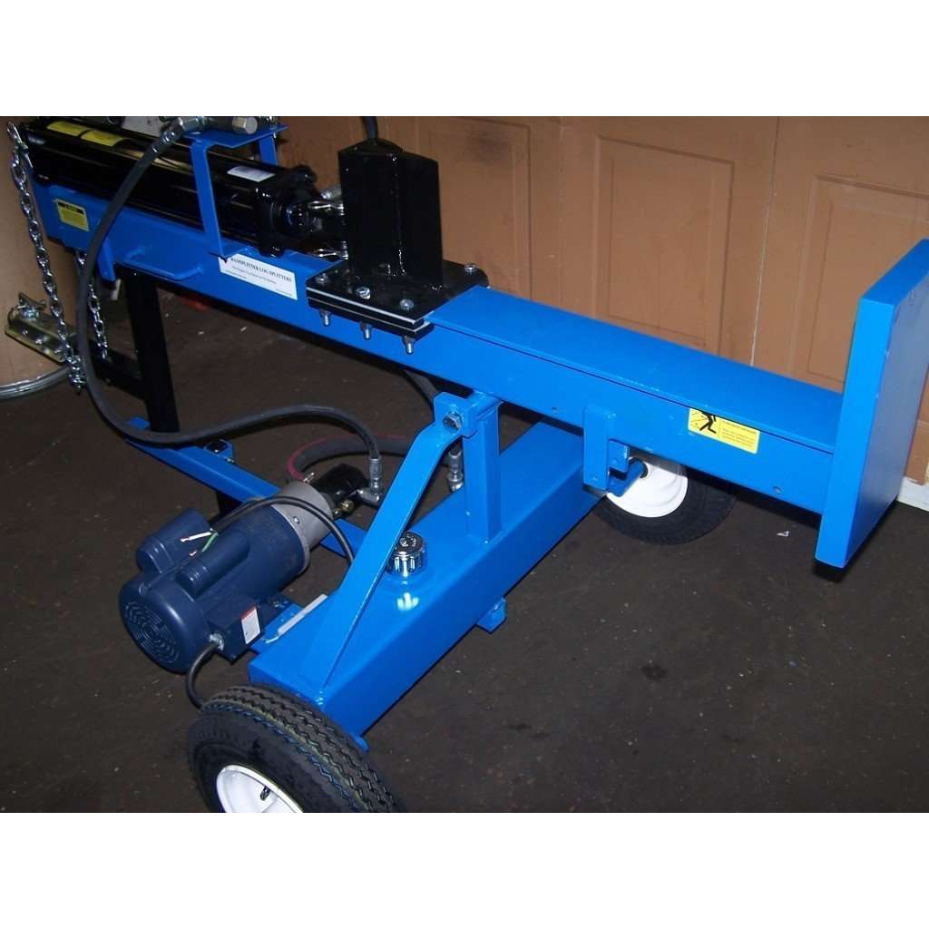 Electric wood splitter illustrating power-source and configuration considerations