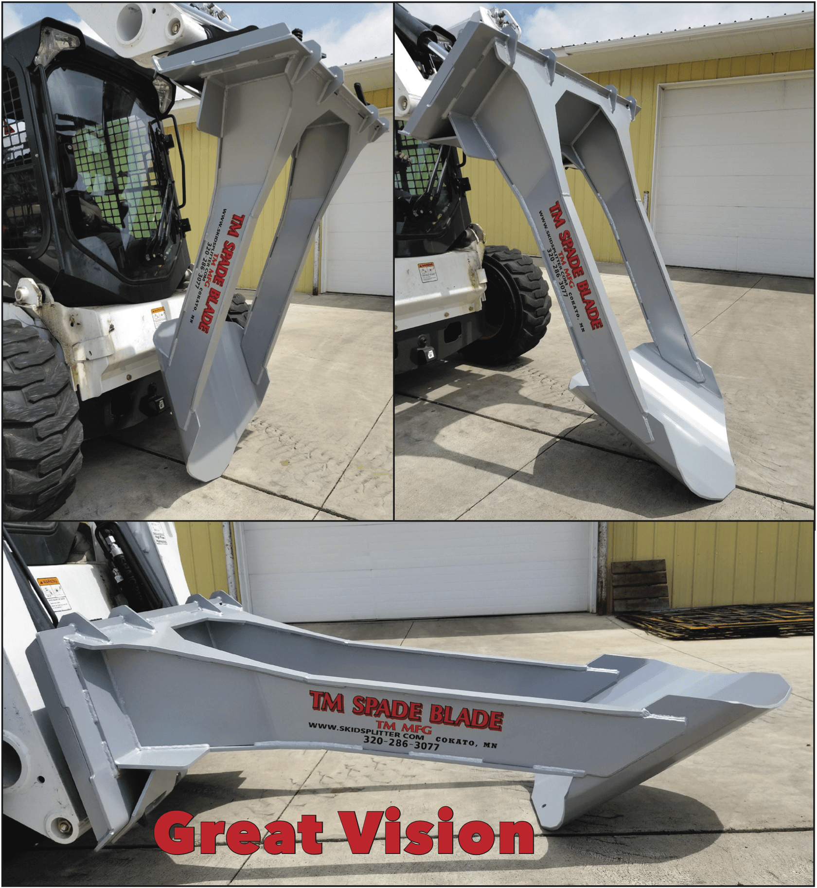 TM Manufacturing Spade Blade Skid Steer Attachment Wood Splitters Direct